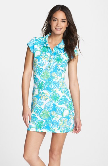 Lilly Pulitzer® 'Rayna' Print Piqué Polo Shirtdress in Resort White Sweet and Sour