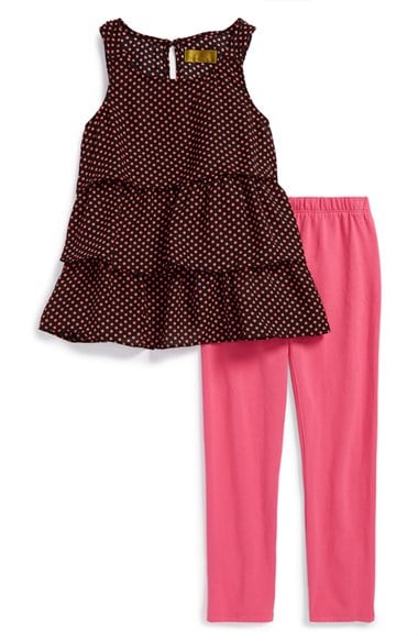 Nicole Miller Sleeveless Tunic & Leggings (Toddler Girls & Little Girls) in Azalea Pink