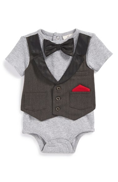 Miniclasix Layer Look Bodysuit (Baby Boys) in Grey