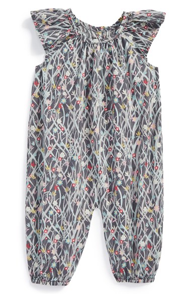 Peek 'Elise' Coveralls (Baby Girls) in Grey Floral Print