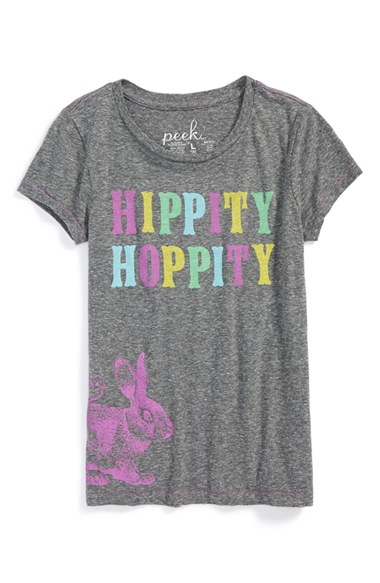 Peek 'Hippity Hoppity' Easter Bunny Graphic Tee (Toddler Girls, Little Girls & Big Girls)