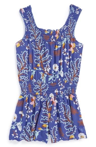 Roxy Botanical Print Woven Romper (Toddler Girls, Little Girls & Big Girls) in Light Denim