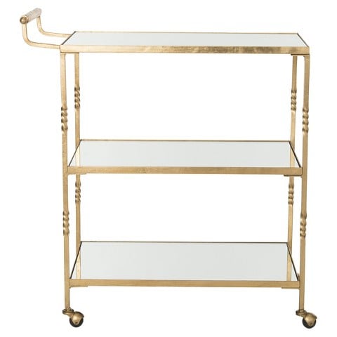Safavieh Three Tier Cleopatra Bar Cart in Gold