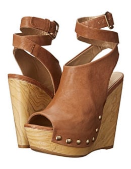 Stuart Weitzman Wrapup Wedge Sandals in Adobe Vecchio Nappa