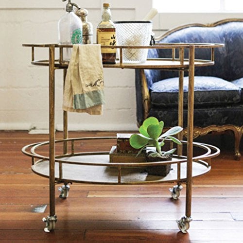 Creative Co-Op 2-Tier Bar Cart DA2840 , Gold