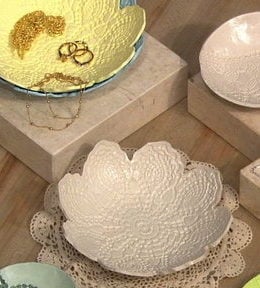 Carla's Craft Corner: Learn how to DIY the beautiful lace imprint bowls (and plates) that chef Carla Hall made on "The Chew" on Friday, March 13th, 2015.