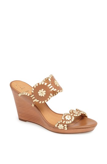 Jack Rogers 'Luccia' Sandal in Cognac and Gold