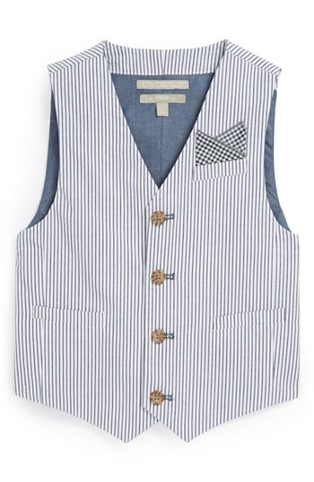 Nordstrom 'Alton' Seersucker Vest in Blue