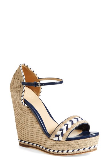 Gucci 'Tiffany' Wedge Sandal (Women) in Marine