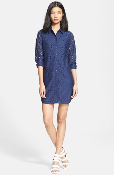 Equipment 'Brett' Lace Shirtdress in Peacoat