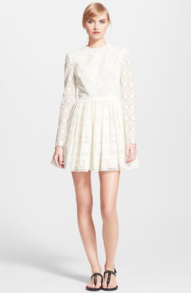 Valentino 'Bambalina' Eyelet Dress in Ivory