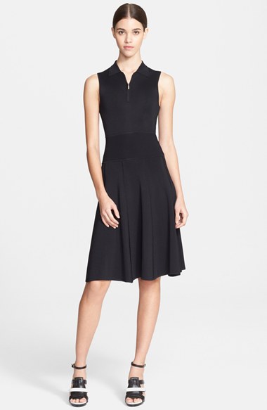 Jason Wu Flounce Skirt Polo Dress In Black