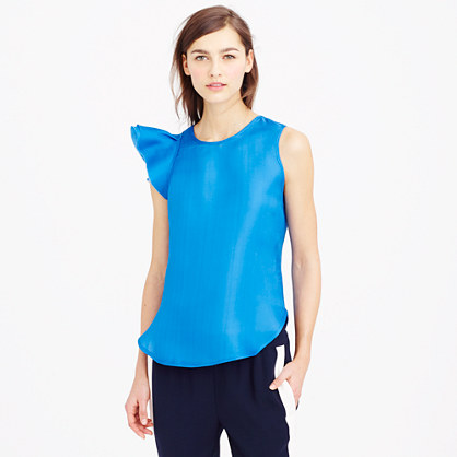J.Crew COLLECTION FLUTTER-SLEEVE TOP item c0568 in Tidewater