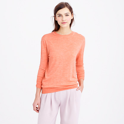J.Crew RELAXED MERINO WOOL SWEATER item c1377 in hthr coral