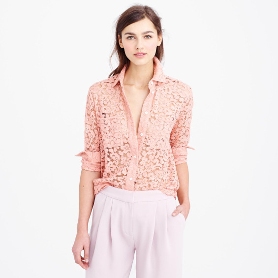 J.Crew COLLECTION FRENCH LACE SHIRT item c2675 in Black