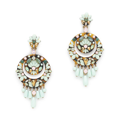 J.Crew CRESCENT FLORAL CLUSTER EARRINGS item c6681 in Rustic Mint