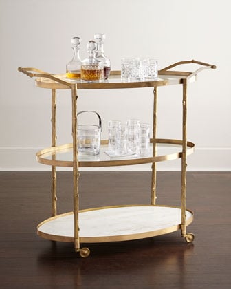 Global Views Danese Bar Cart in Gold