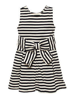 TODDLERS' STRIPED JILLIAN DRESS in Black and Cream kate spade kids