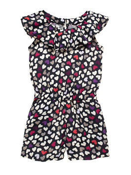 TODDLERS' AVERY ROMPER in Dancing Hearts Black kate spade kids