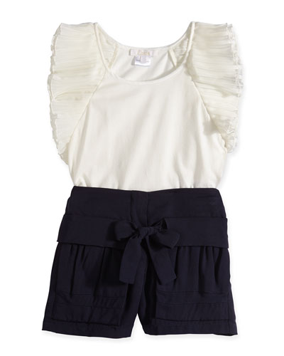 Chloe Chloe Sleeveless Jersey Tank & Pleated Shorts