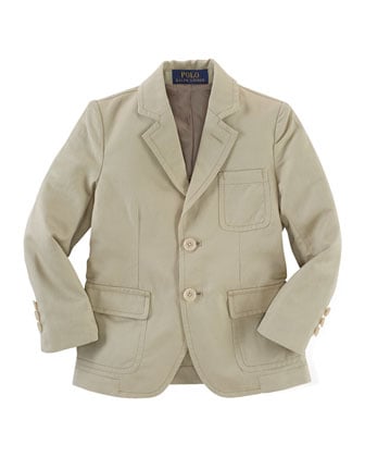 Ralph Lauren Childrenswear Three-Button Sport Coat, Khaki, Size 2-7 in Classic Khaki