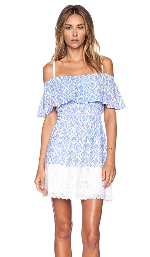 ELOISE EYELET DRESS By TULAROSA in Blue