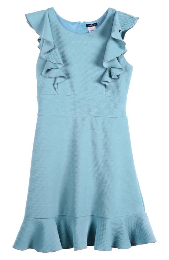 Zunie Kids' Ruffle Skater Dress Dusty Green best Easter dresses