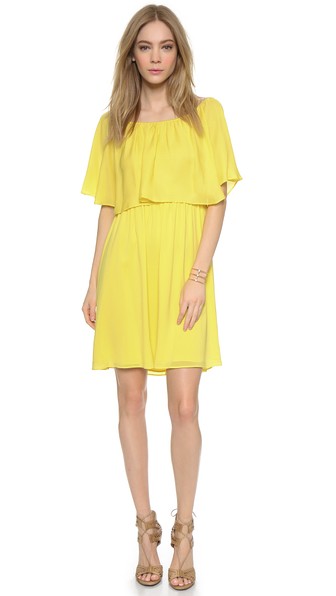 alice + olivia Shari Dress in Lemon Yellow