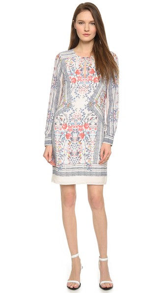 BCBGMAXAZRIA (Cross-Stiched Design) Freya Dress in Gardenia Combo