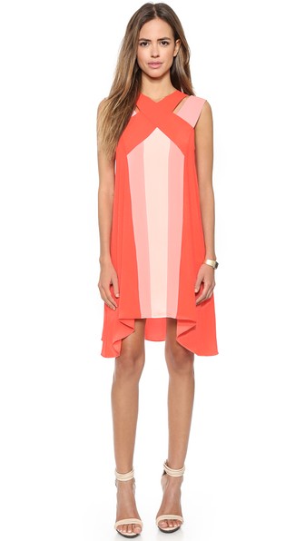 BCBGMAXAZRIA Colorblocked Chantal Dress in Ambrosia Combo