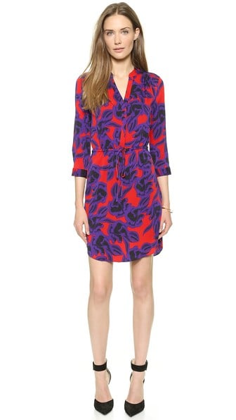 Diane von Furstenberg Freya Dress in Poppy Leopard Red