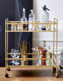 Terrace Bar Cart in Antique Brass West Elm