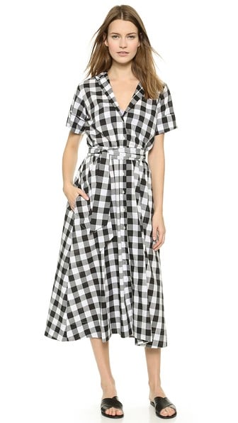 Lisa Marie Fernandez Shirtdress Cover Up in Black and White Gingham 