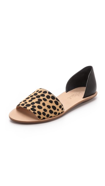 Loeffler Randall Sawyer Flat Sandals in Cheetah/Black