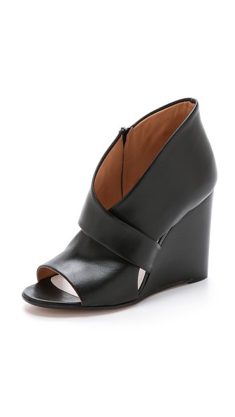 Maison Martin Margiela Leather Wedges in Black