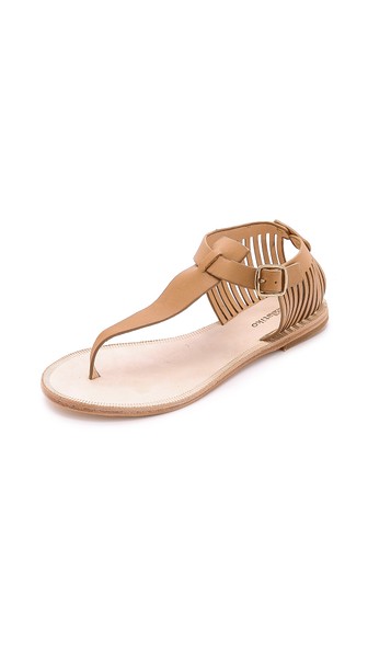 Matiko Monica T-Strap Thong Sandals in Nude