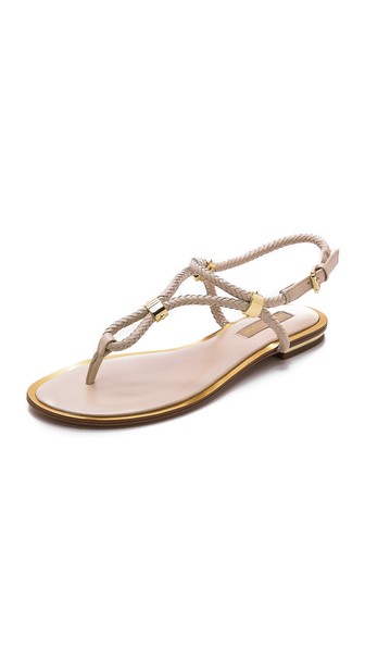 Michael Kors Collection Hartley Flat Sandals in Vanilla