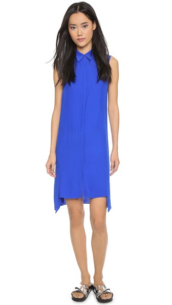  Public School Silk Shirtdress in Electric Blue