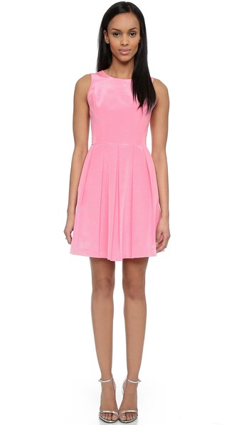 Shoshanna Abigai Fit and Flare Dress in Rose Pink