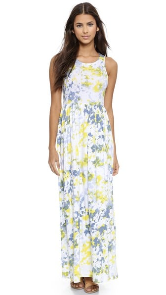 Splendid Waterville Floral Print Maxi Dress in Lemon
