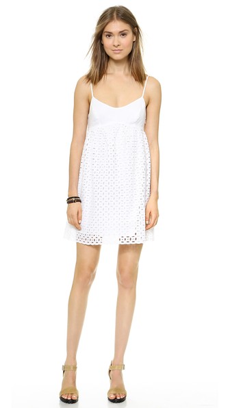 Susana Monaco Eyelet Embroidered Dress in White 