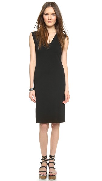 Theory Fixture Ponte Naepra Shift Dress in Black