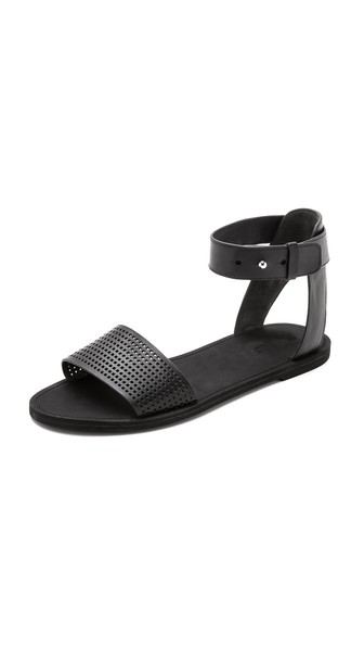 Vince Sawyer Ankle Flat Sandals in Black