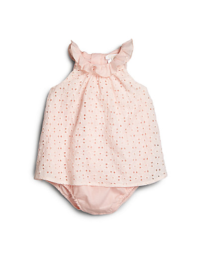 Chloé Infant's Eyelet-Overlay Bubble Dress in Light Pink