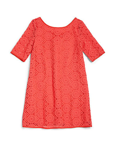 Lilly Pulitzer Kids Toddler's & Little Girl's Lace Shift Dress in Island Coral
