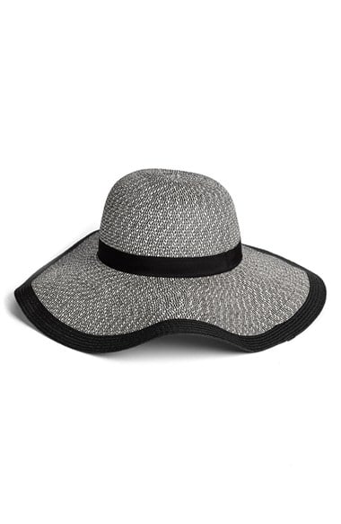 Tildon Floppy Straw Hat in Black