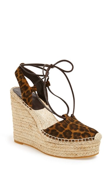 Saint Laurent Espadrille Wedge Sandal (Women) in Leopard