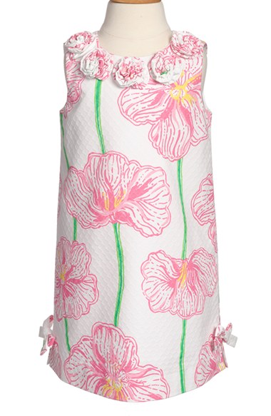 Lilly Pulitzer® 'Little Lilly' Shift Dress (Little Girls & Big Girls) in Resort White Clover Cup