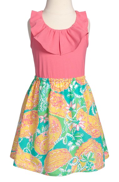 Lilly Pulitzer® 'Little Loranne' Sleeveless Dress (Little Girls & Big Girls) in Multi Pop Goes The Lemur