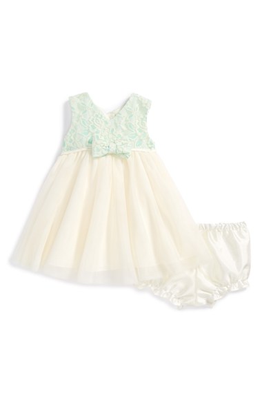 Pippa & Julie Lace Bodice Sleeveless Dress (Baby Girls) in Blue/White